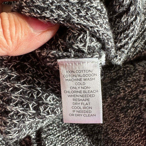 Women’s Loft Sweater, Black/White/Gray Tie Bell Sleeve Sweater M - Picture 10 of 15